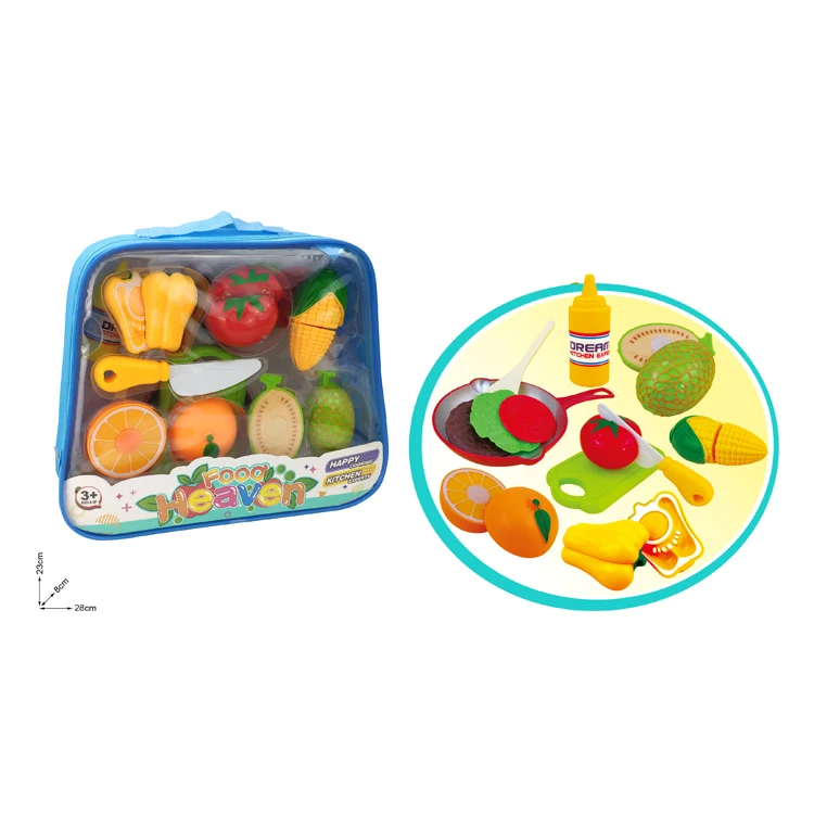
Kitchen Toys Fun Cutting Fruit Vegetable Pretend Food Play set for Children Educational Early Age Basic Skills Development Toys 