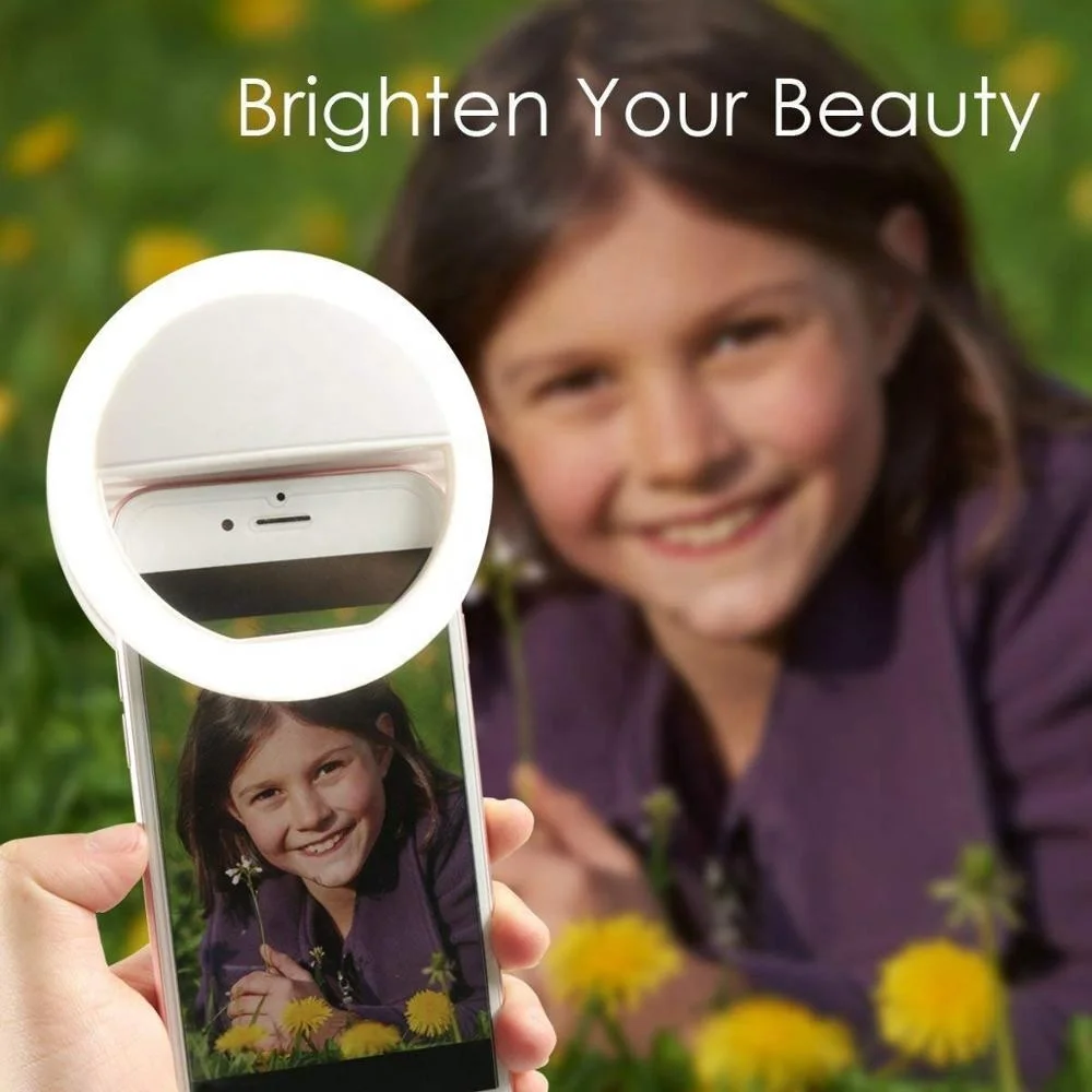 BatteryPowered Clip, Selfie Ring Light for Phone Camera Photography Video
