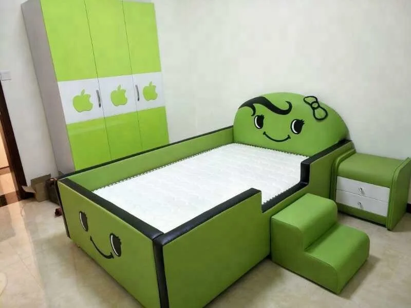 Детская кровать с рисунком, детская мебель с лестницей, милая кровать для девочек Y22