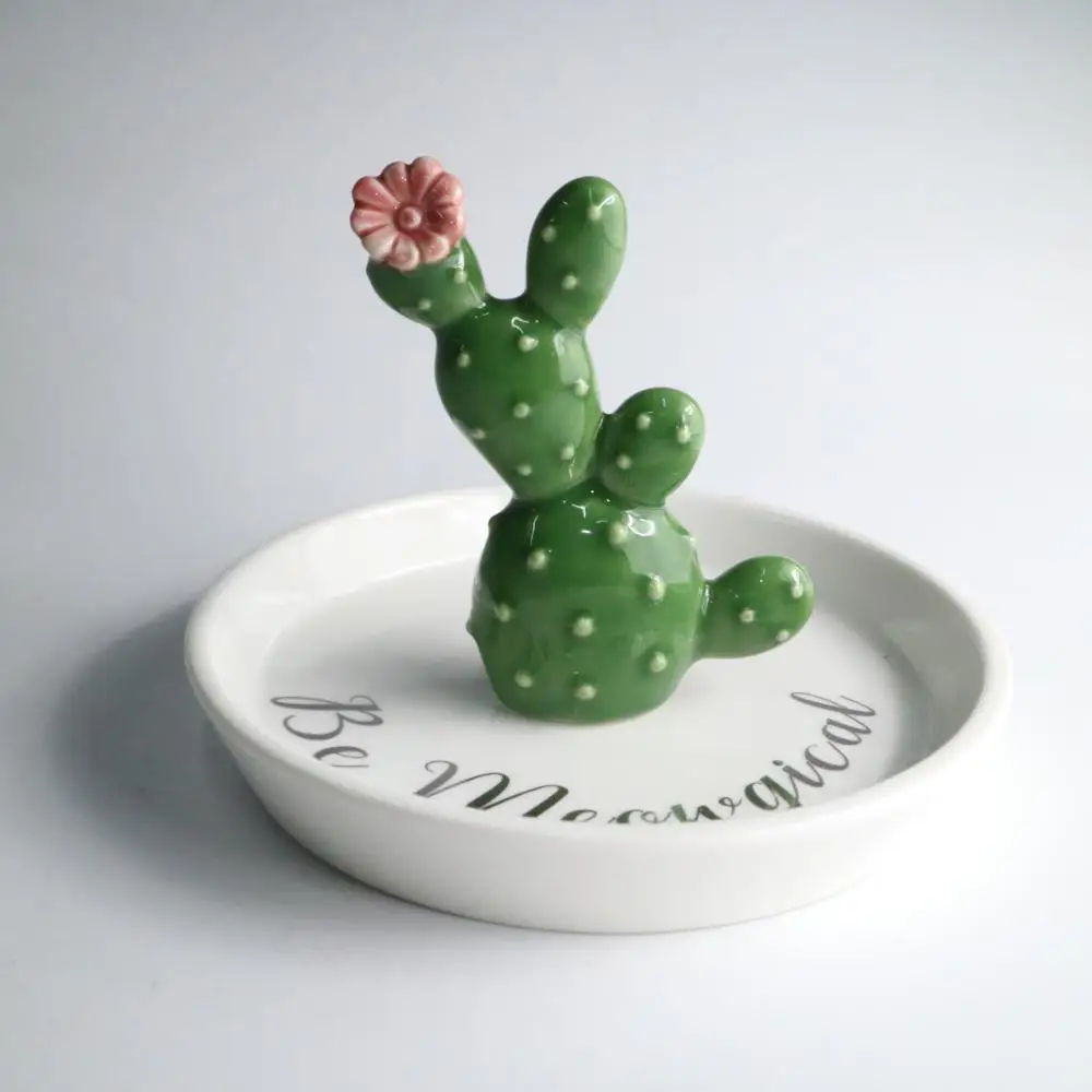CERAMIC CACTUS TRINKET DISH RING HOLDER DISH ring trinket dish hengfei