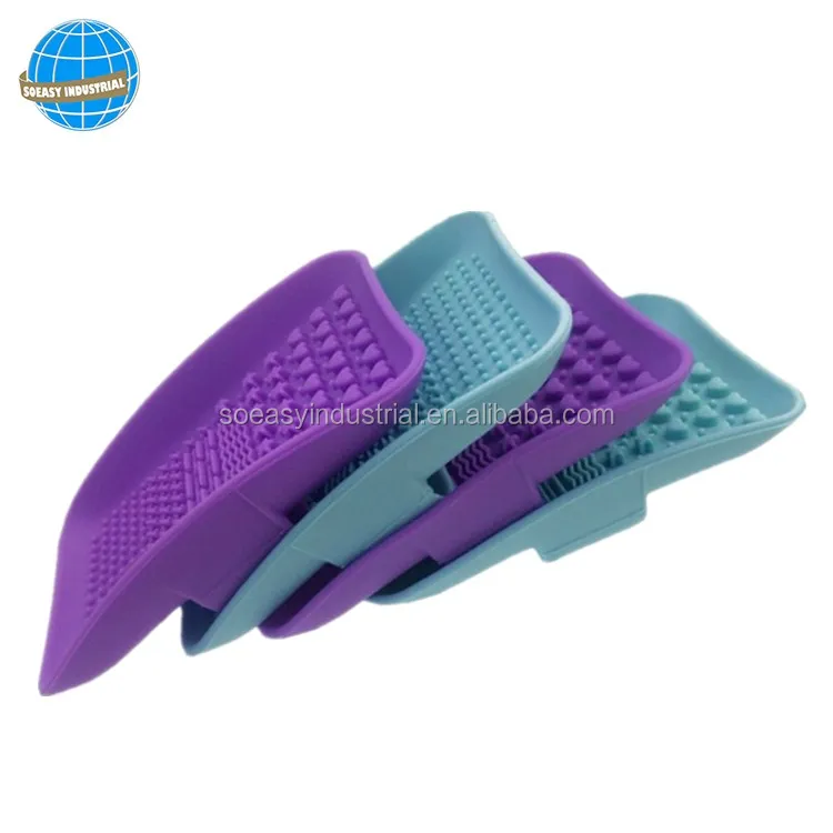 Silicone Plate-Shaped Makeup Brush Cleaner Cosmetics Washing Tool with Convenient Brush Cleaning Mat