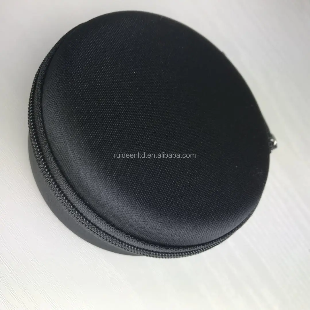 10.5CM Diameter, 5.5CM Height Black Knitted Fabric Round Hard Shell EVA Case for Speaker(LZH-14)