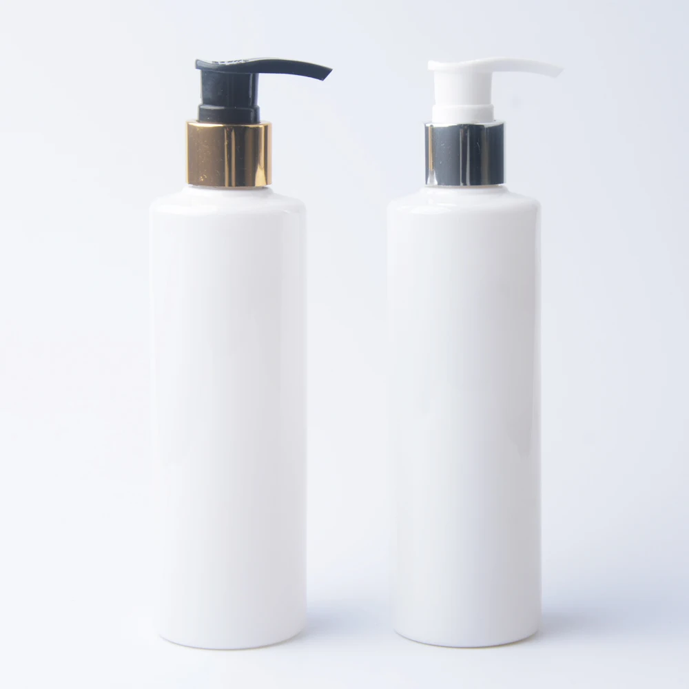 
200ml white plastic pet lotion shampoo pump bottle 