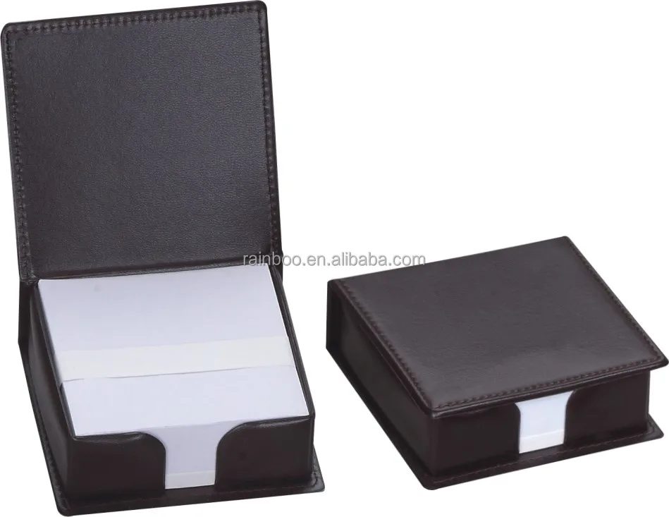 promotional logo printed note paper in leather box