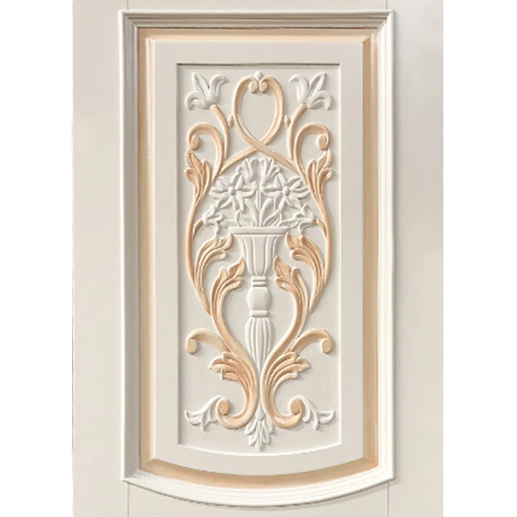 
Prettywood Beautiful Hand Carved Flower Modern Home Main Entrance Design Wooden Door 