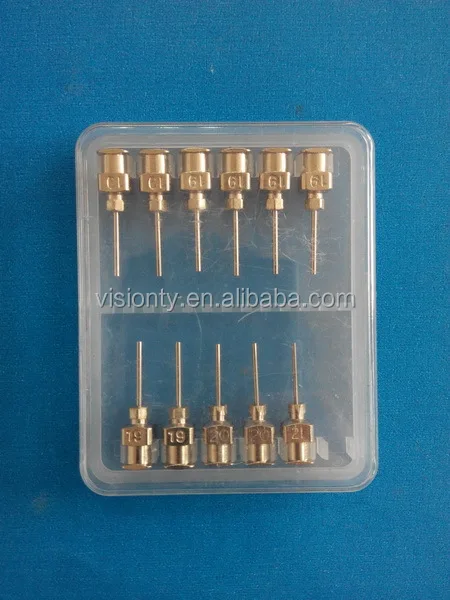 Manufacture 19g-21g disposable stainless steel luer lock needle epoxy glue syringe