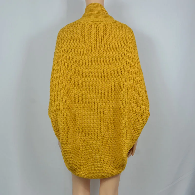 Open Front Batwing Long Sleeve Chunky Cardigan Sweaters Knit Jackets
