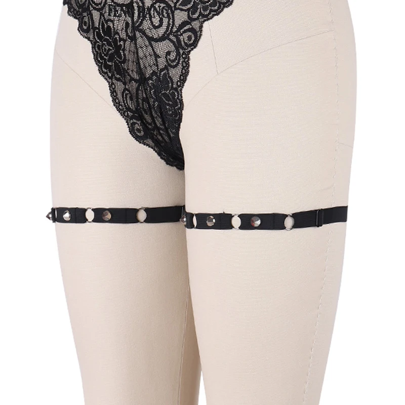 Носки-подвязки с заклепками для танцев, подвязки для ног, пояс, женское нижнее белье, пояс с подвязками P0027, черные сексуальные платья, бюстгальтер для девочек, Женский полиэстер 70-115