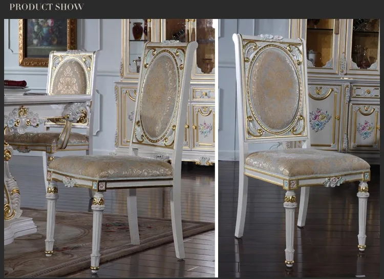 Wood dining room chair home furniture luxury europe royal dining chair