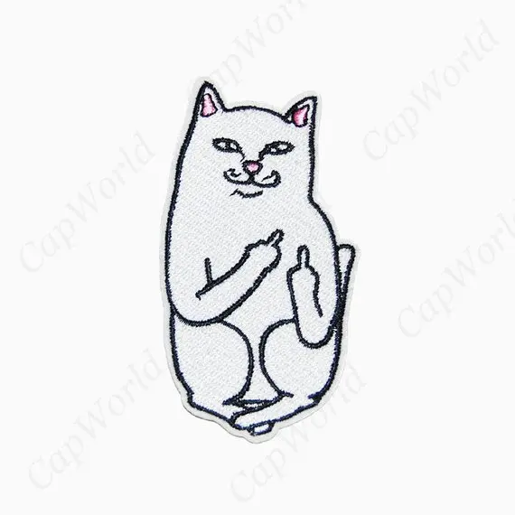 Merrow border Custom Cute Cartoon Animals Logo cats pattern Appliques Small Mini Embroidery Patches for Kids Clothes
