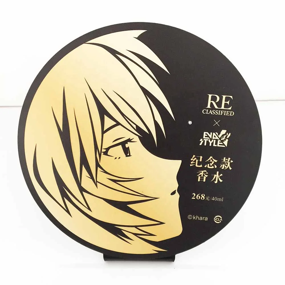 
L-shaped Cartoon character customized black acrylic display card 
