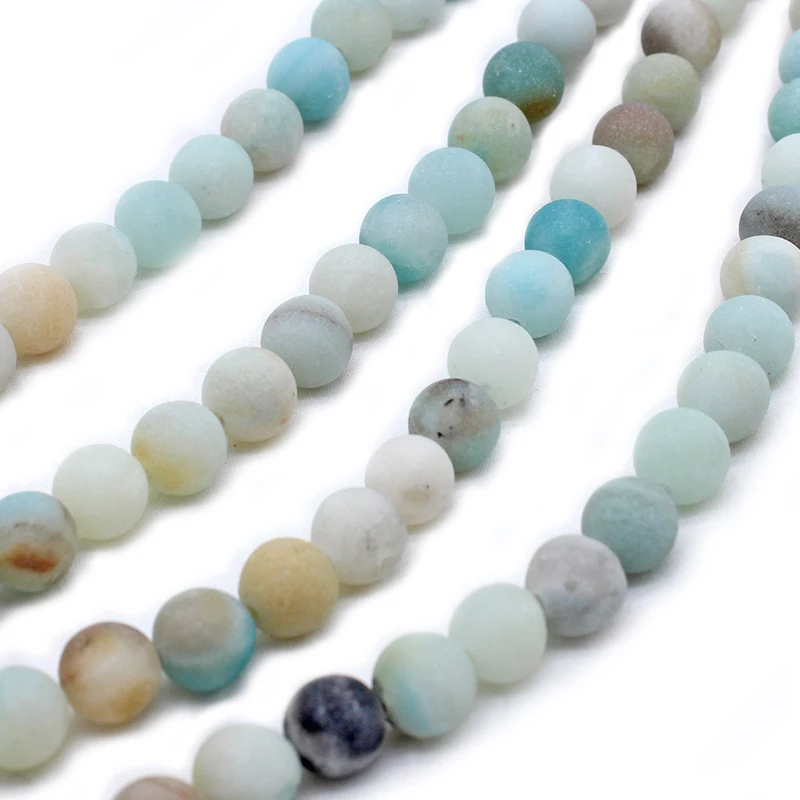 Natural 6mm 8mm 10mm 12mm matte amazonite stone beads in bulk for DIY jewelry making (AB1526)