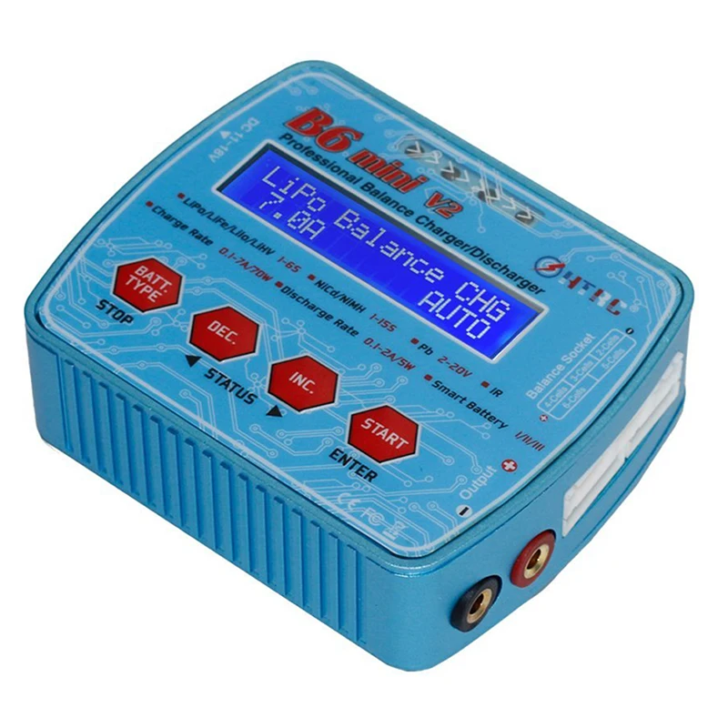 Цифровое балансирующее зарядное устройство B6 Mini V2 80 Вт 7A для Lipo Lihv LiIon LiFe NiCd NiMH аккумуляторов