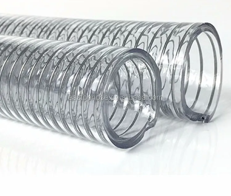 EASTOPS Low Temperature Flexible PVC Transparent Spiral Steel Wire Reinforced Hose Pipe Float