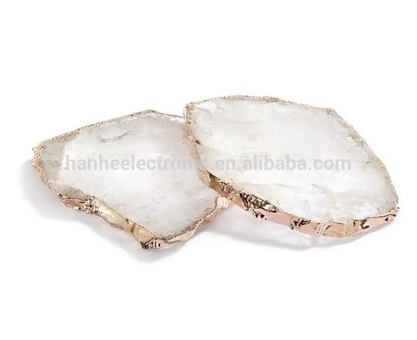 Chinese factory wholesale agate slices white gold thin