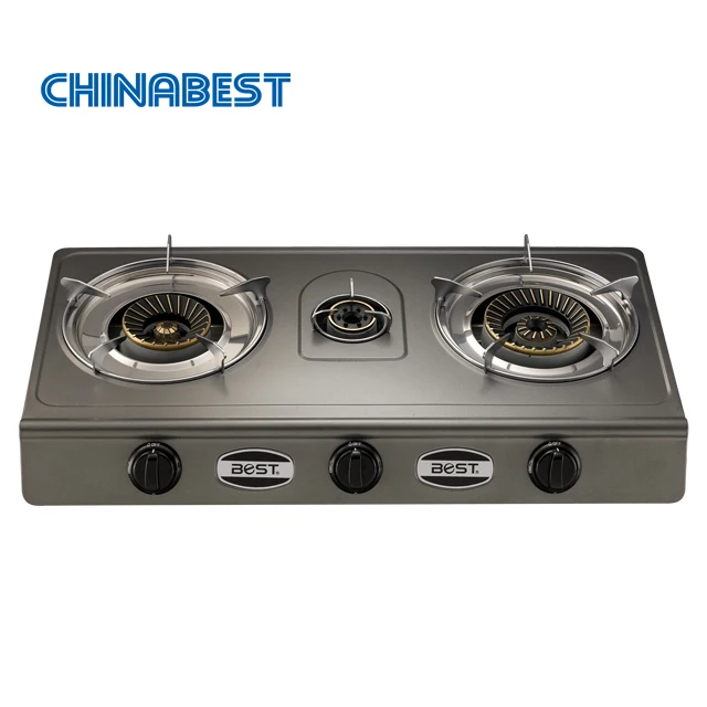 Высококачественная настольная газовая плита Chinabest с 3 ГОРЕЛКАМИ, газовая плита