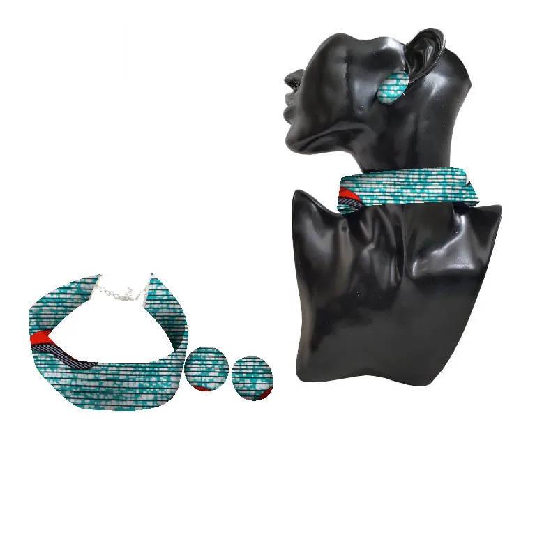 African Ankara Handmade Chokers Necklace Earrings African Print Choker Bold Tribal Ethnic Fabric Choker Necklace Gift WYX08
