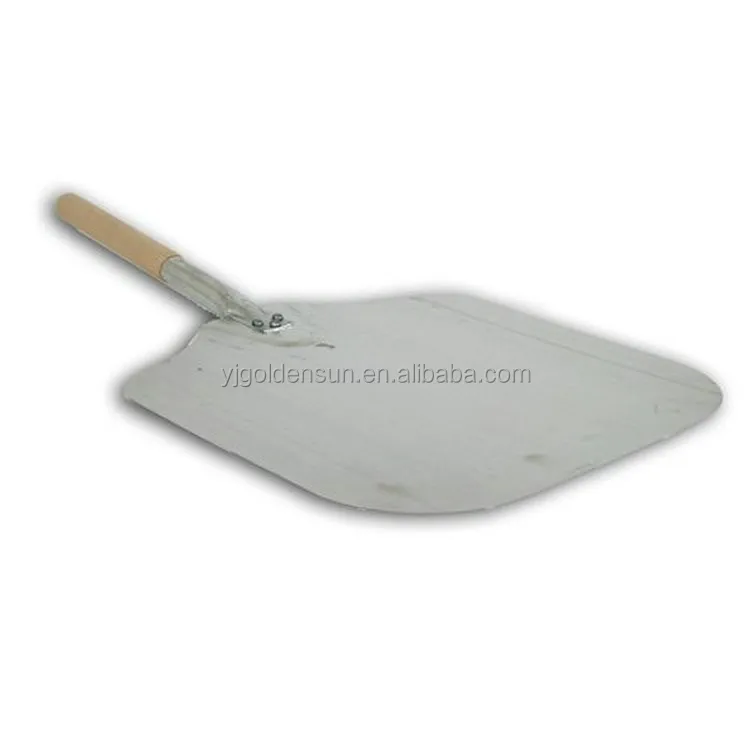 14 Inch x 16 Inch Aluminum Pizza Peel with Rubber Wood Handle