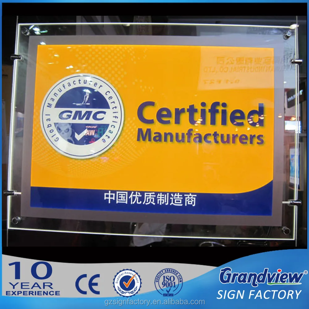 wall mounted photo light box acrylic panel frames led crystal light frame