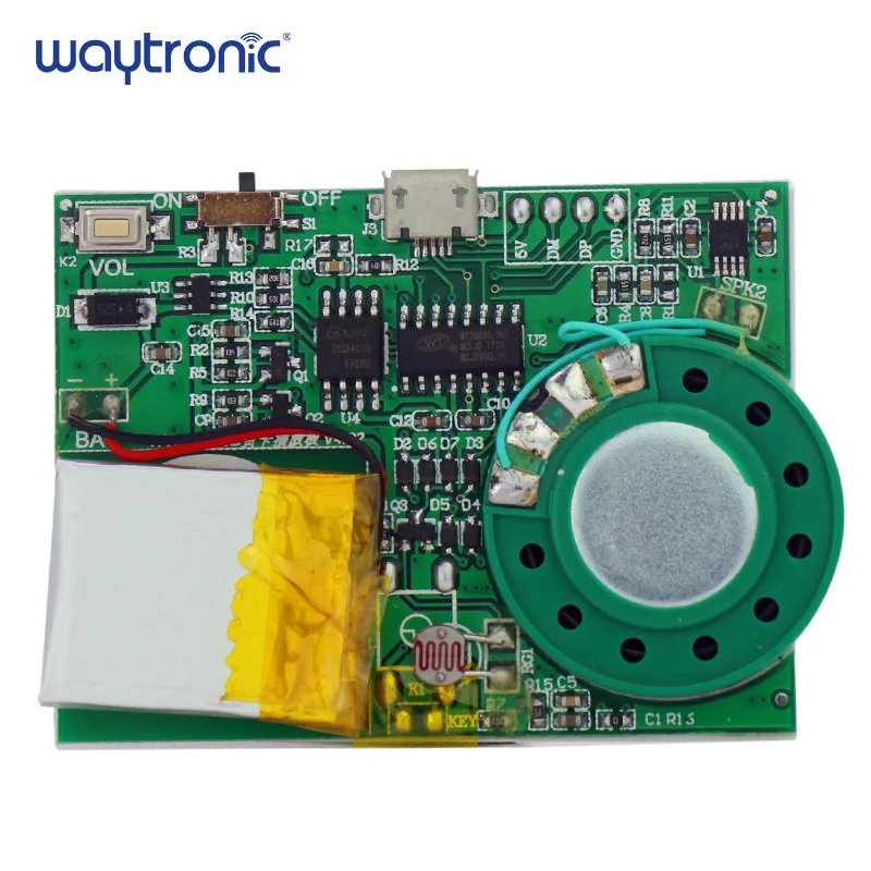 USB Free Download Programmable MP3 Music IC Chip for Box Greeting Card