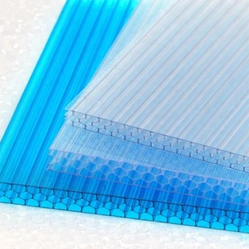 Polycarbonate Sheeting 10mm Honeycomb Clear Plastic sheet roofing plates for patio covers
