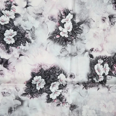 Vietnam White Print Silk Twill Fabric mens