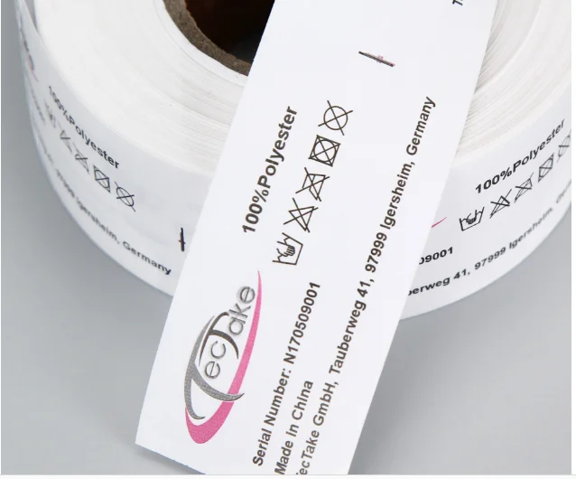 Custom LOGO Tear able Nylon Taffeta Label Roll Easy Tear Acetate Taffeta Nylon For Care Label
