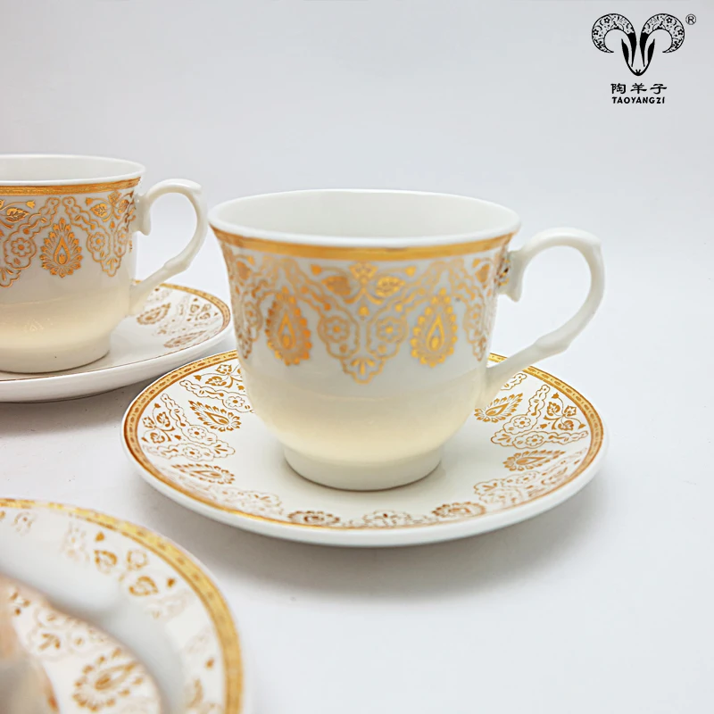 Турецкий рынок, лидер продаж, белоснежная керамическая Серебряная чайная чашка и блюдце