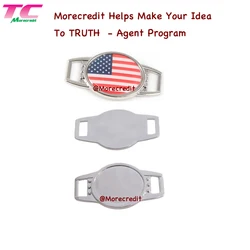 Fashionable Shoes Decoration Blank Shoelace Tag Charm Pendant, Custom Logo Metal Sneaker Shoelace Charm Accessories