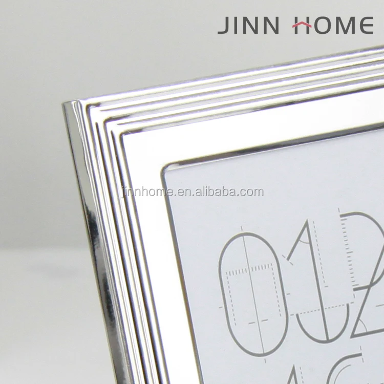 Jinnhome plating silver plated home decoration striped metal aluminum 4x6 photo frame new models