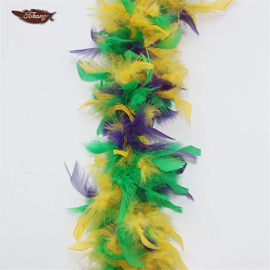 45gram 2yards Artificial Feather Boa Halloween Color Feather Boas Green Yellow Purple Chandelle Feather Boas For Halloween Decor