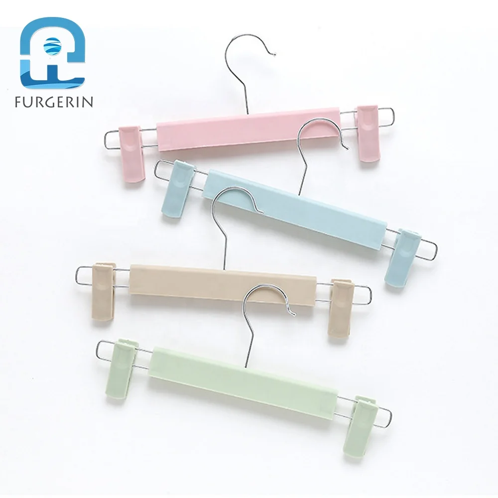 2PCS Drying Rack Clothes Wall Plastic Baby Hangers Clothes Hangers Children Skirt With Clips Clothing Hanger For Home