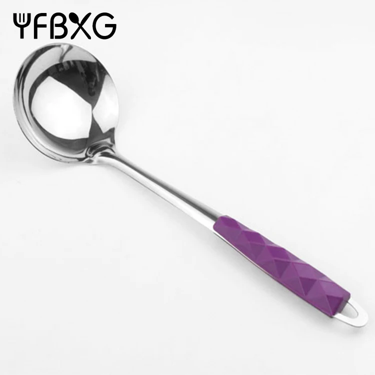 Набор кухонной утвари из нержавеющей стали с пурпурной мозаикой бакелитовой пластиковой ручкой