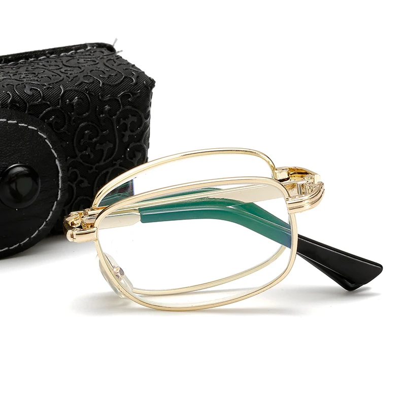 Foldaway Glass Lens Custom Foldable Reading Glasses With Glasses Case