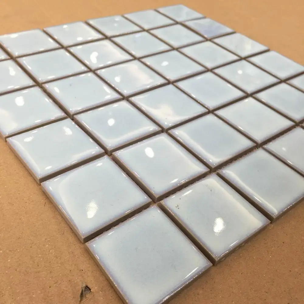 china low price ceramic glass mosaic for swimming pool tile porcelain material white mosaic tile square design mosaic tile