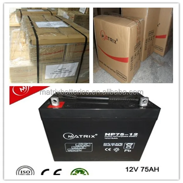 
High quality 12v 75ah capacity stationary agm deep cycle battery prices 