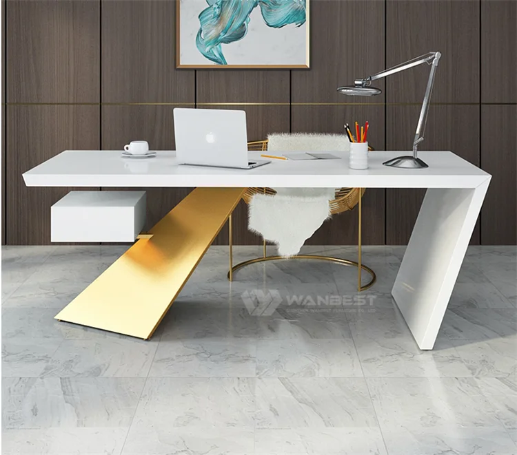 Artificial Stone Solid Surface Office Table Executive Desk Standing Desk Luxury Office Desk