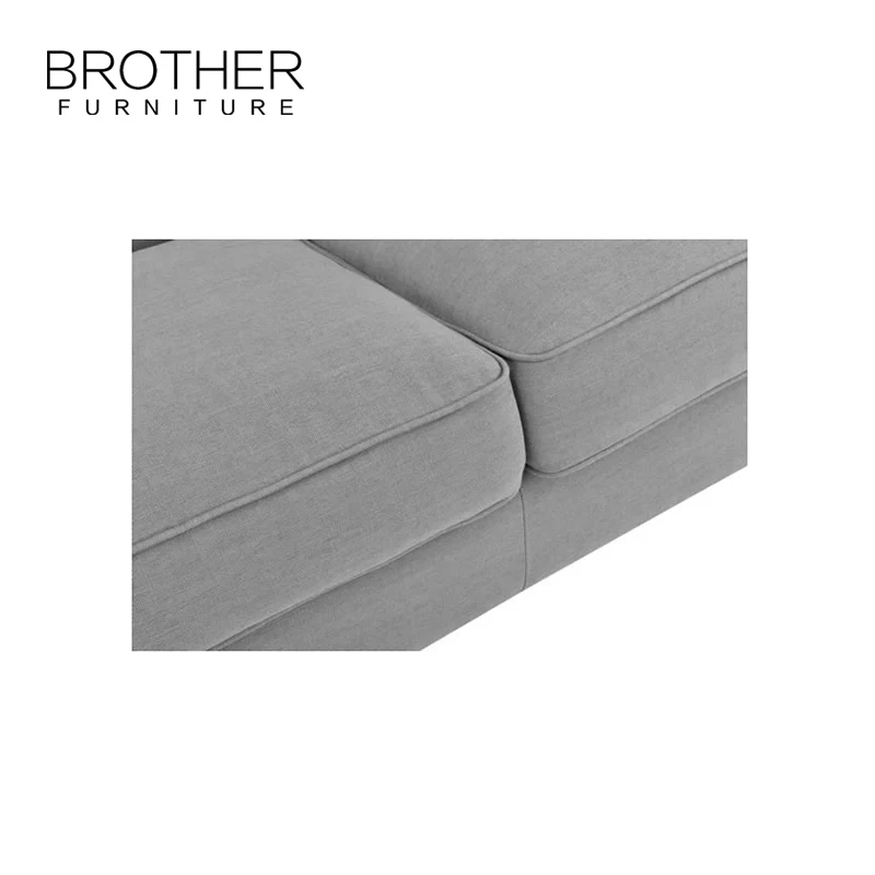 Three Seat Grey Fabric fancy couch living room corner sofa bed with reclining headrest