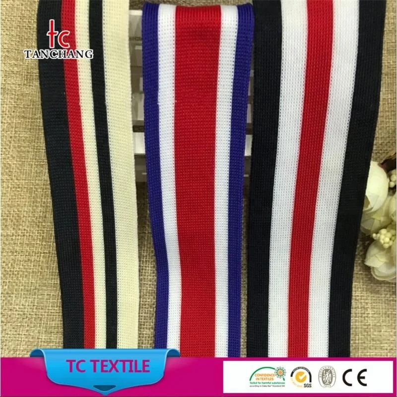 original factory stock wholesale colorful 100% polyester or cotton knit stripe twill tape for clothing TCPTZZD01-16