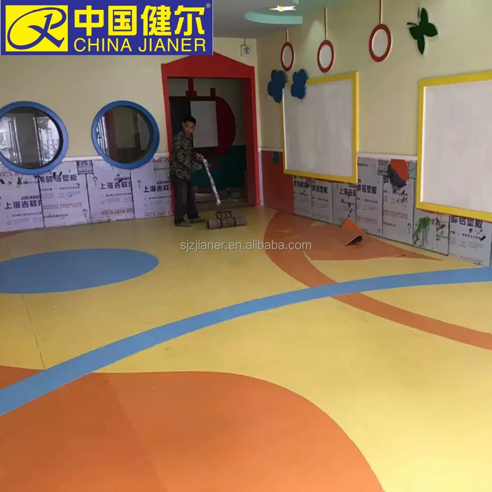 children room colorful design vinyl floor mats kindergarten classroom flooring/dance room solid color vinyl flooring