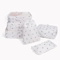 6 pcs lightweight luggage organizer compression packing cubes set waterproof travel clothing storage bag