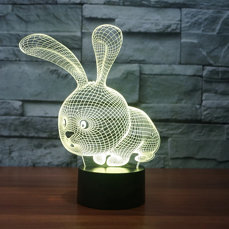 2017 Lamparas 3D LED Night Light Mood Lamp for Holiday Lamp 3D Bulbing Light USB Wood Color Changing FS-3323