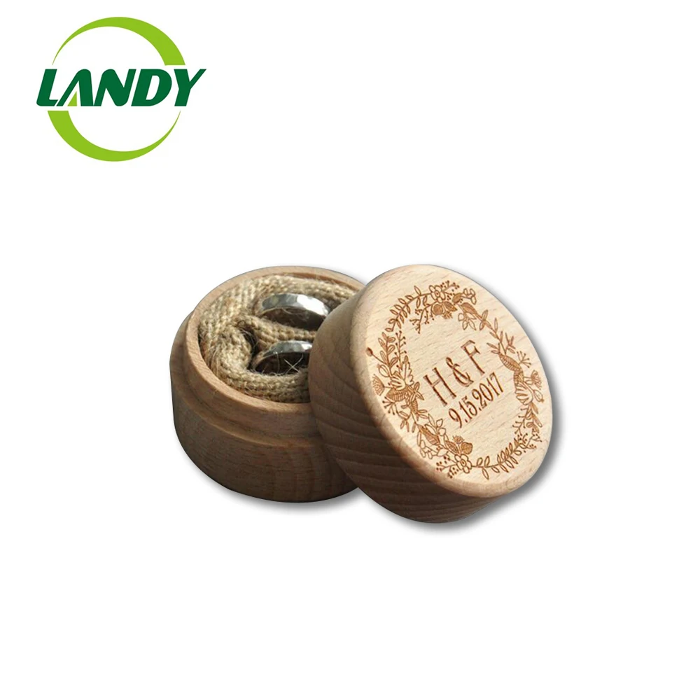Customized wooden jewelry box storage box Rural wedding engagement ring box