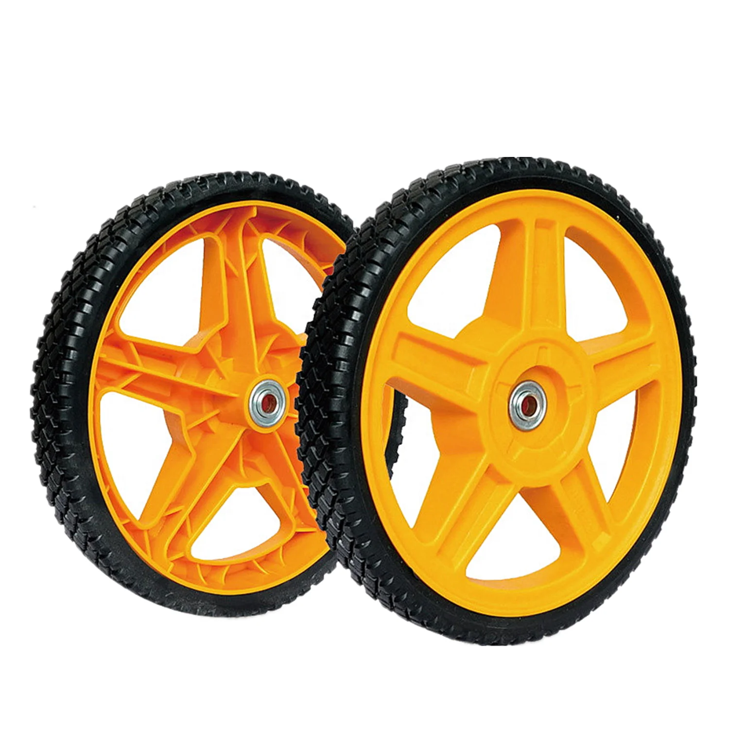 Plastic wheel 12 inch pvc wheel for lawn mower, lawn spreader, trolley cart