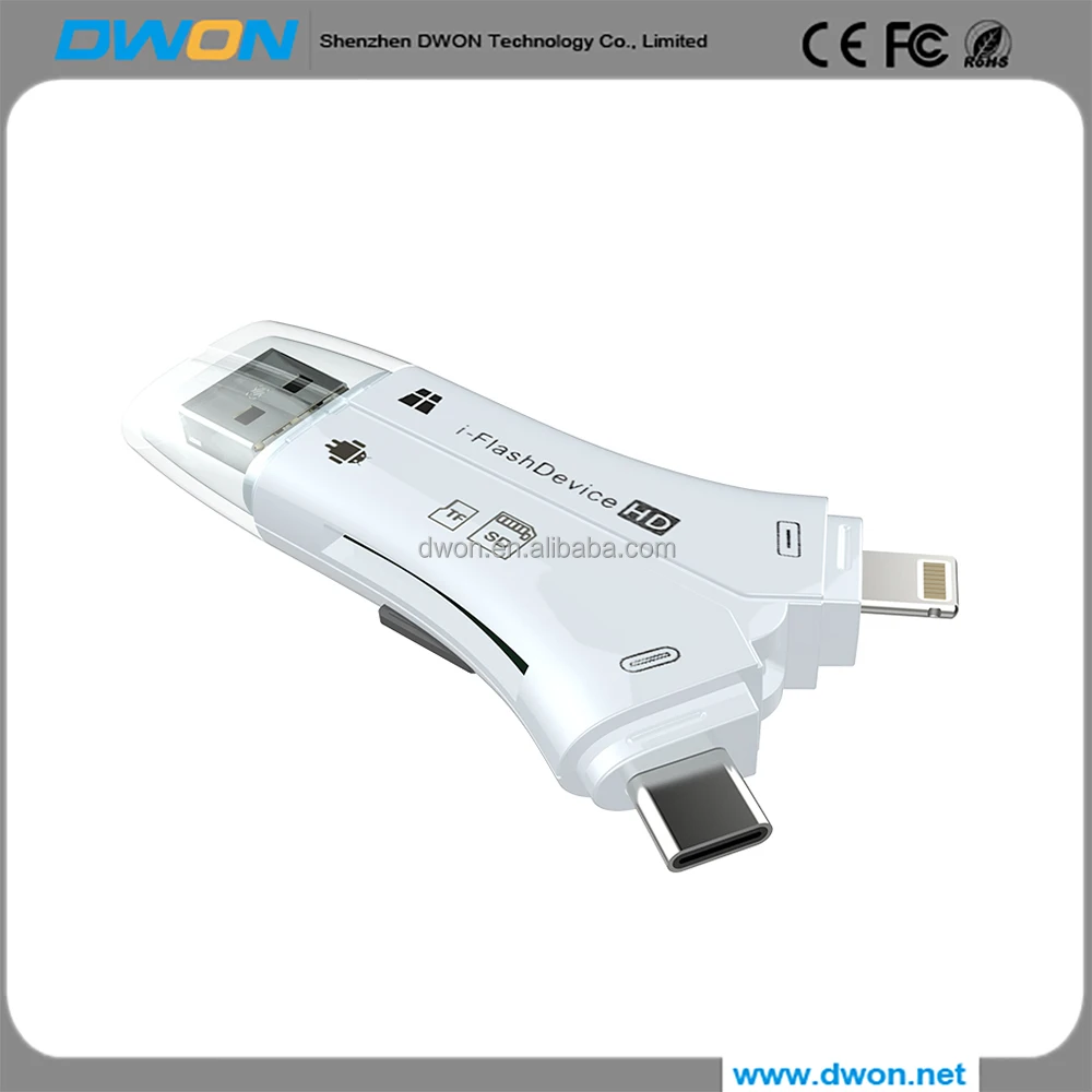 Best SD Card Reader 4 in1 USB 2.0 Type C Micro USB Memory Card Adapter for Andriod