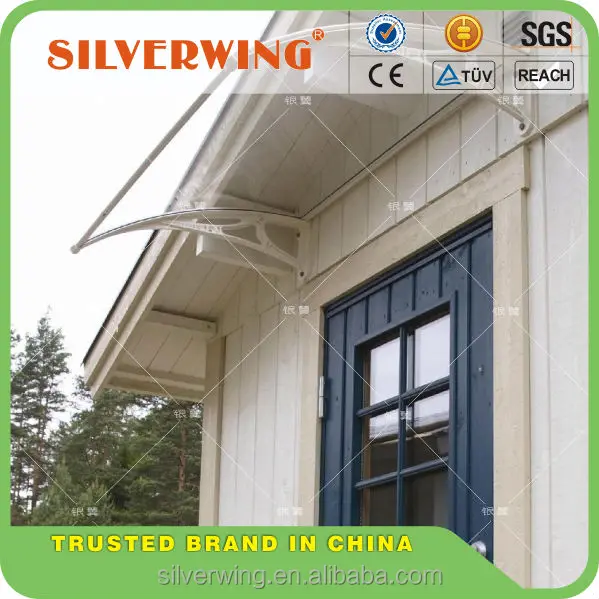 Simple design cheap price outdoor plastic clear polycarboante door canopy awnings