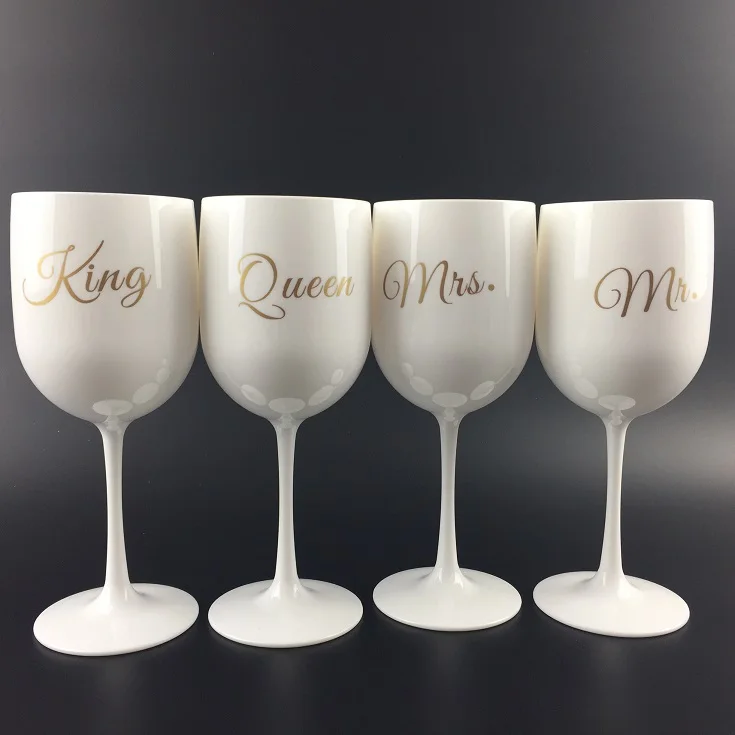 disposable plastic  champagne flute / glass with log printed for Wedding Garden Party