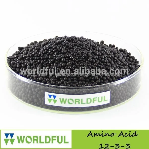 Черный органического гранулированное удобрение аминокислота с нпк 18%