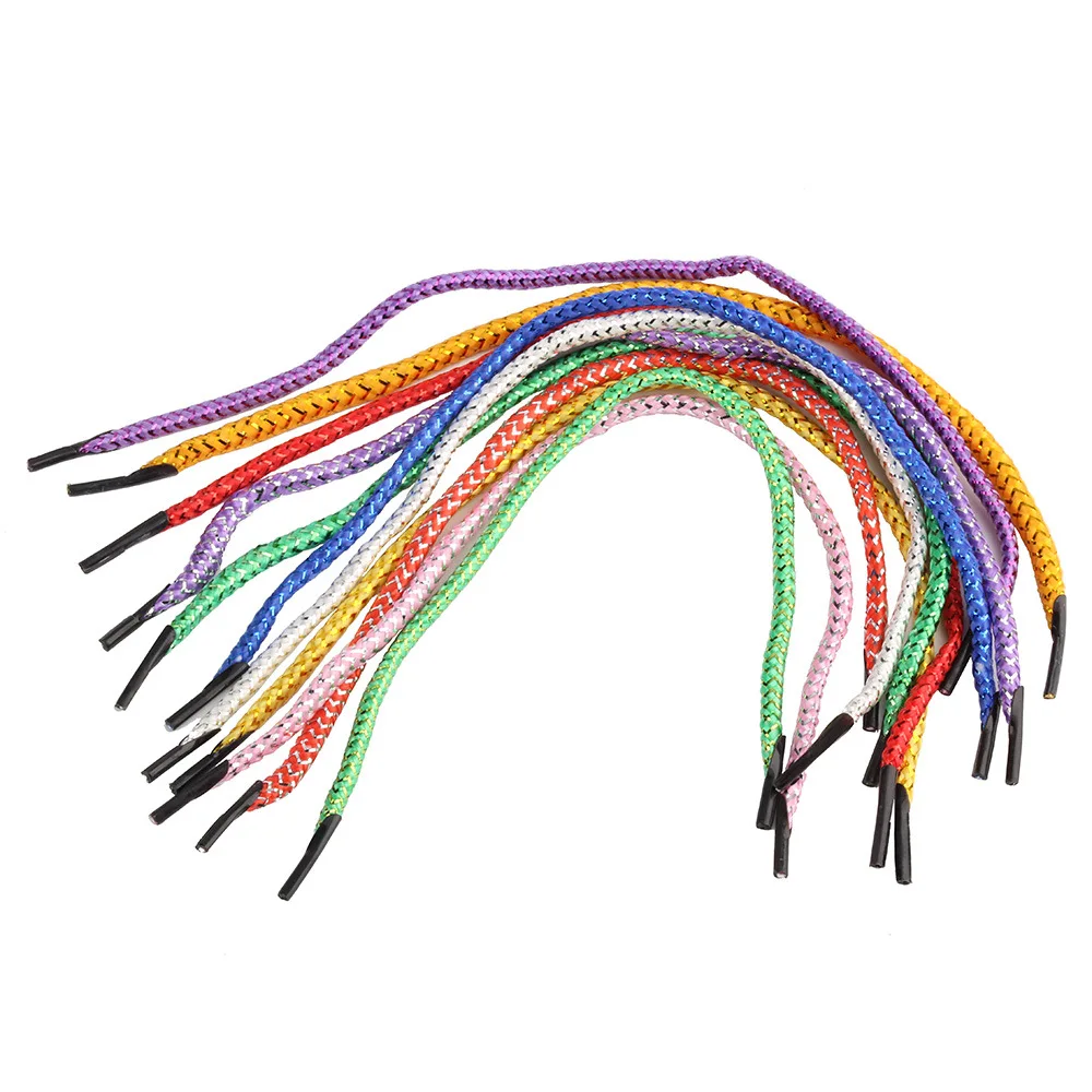 Custom wholesale  4.5 mm diameter 35 cm length low elastic gold sliver wire polyester handle rope