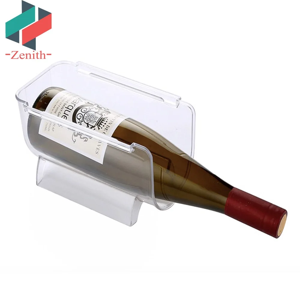 
ZNF00008 Freestanding Stackable Clear Fridge Single Beer Wine Bottle Storage Rack for RefrIgerator Kitchen Countertop Cabinet 